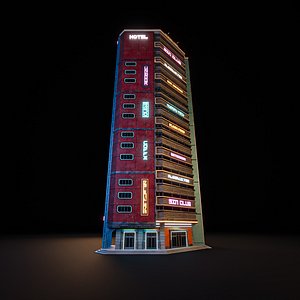 SCIFI CYBERPUNK FUTURISTIC NEON SKYSCRAPER 10 3D