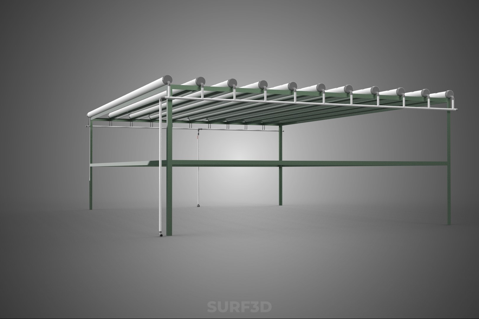 MODULAR HYDROPONIC RACK PARALLEL PVC PIPE DIY GARDEN FARM PLANT 3D ...