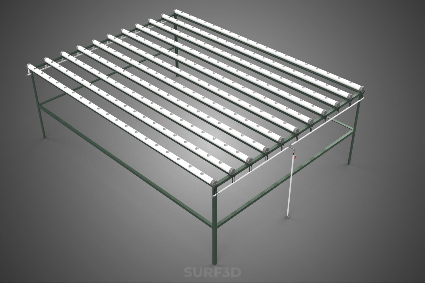 MODULAR HYDROPONIC RACK PARALLEL PVC PIPE DIY GARDEN FARM PLANT 3D ...