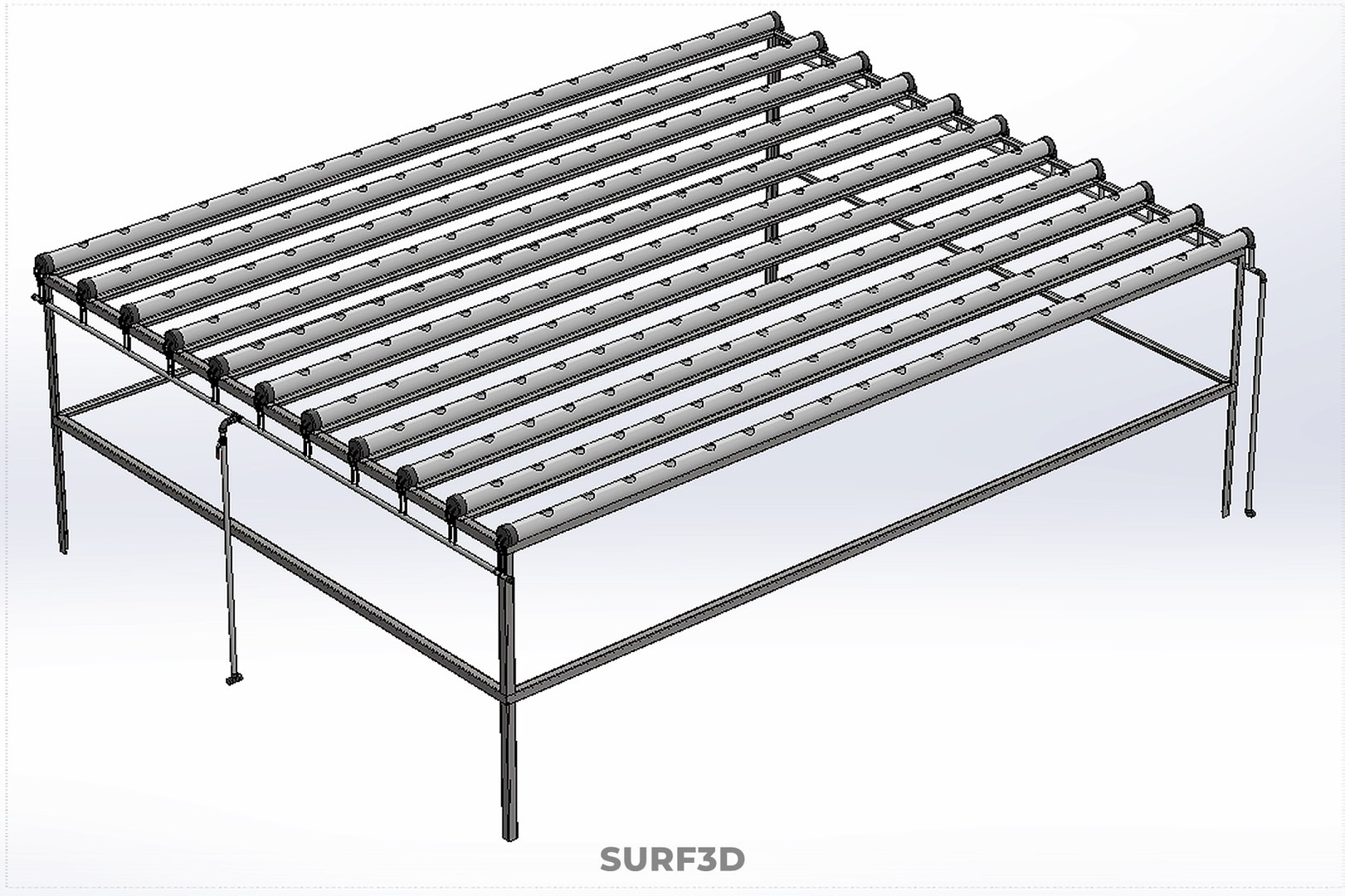 MODULAR HYDROPONIC RACK PARALLEL PVC PIPE DIY GARDEN FARM PLANT 3D ...