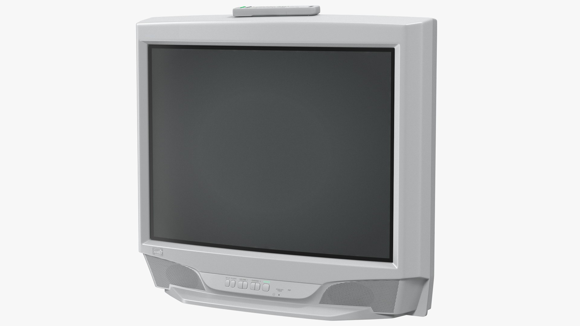 Vintage 00s CRT TV with IR Control Off 3D model preview