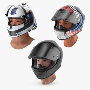 Man Heads in Helmet Collection