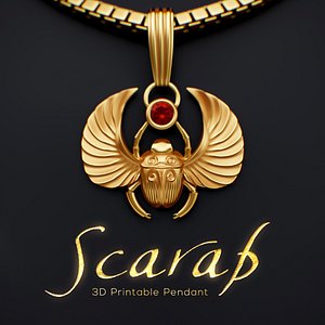 Scarab 3D Printable Pendant