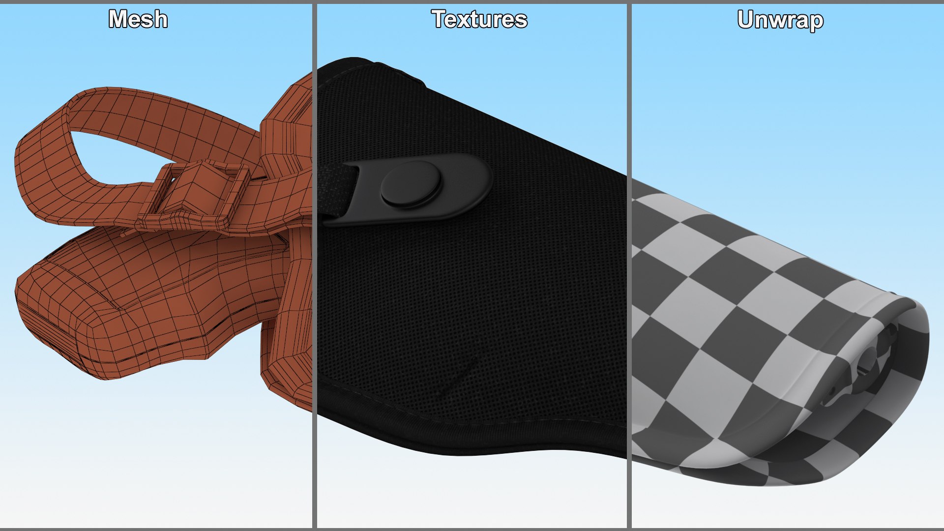 3D Model Revolver And Nylon Belt Holster - TurboSquid 2155440