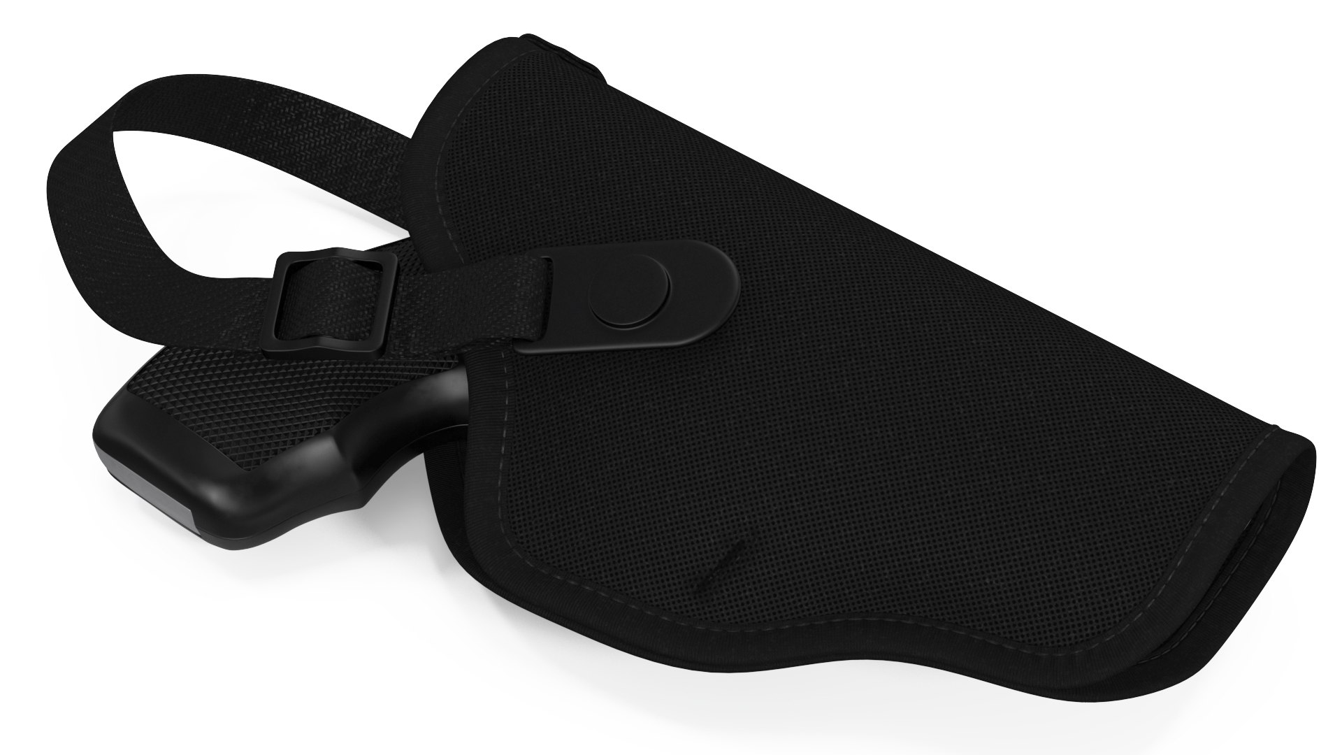 Revolver and Nylon Belt Holster 3D model preview