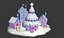 Low Poly Christmas City Árvore de neve