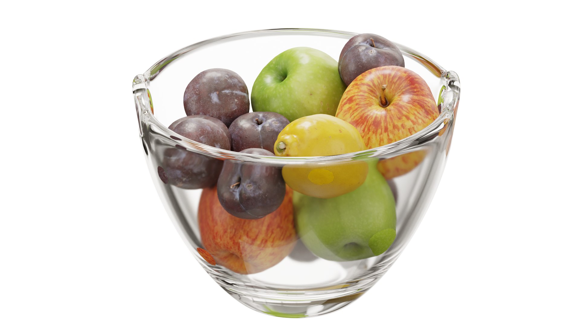 3d Ono Fruit Salad Bowl Set 02 - Turbosquid 1965463