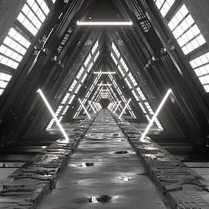 SciFi Futuristic Tunnel Environment 3D model