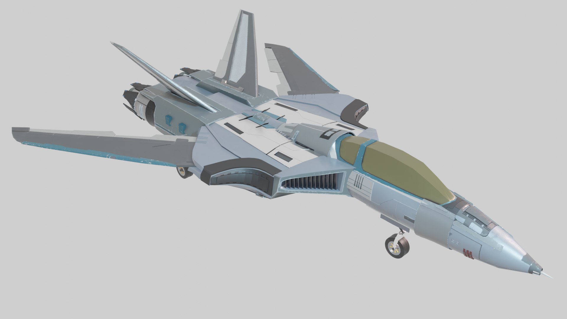 3D SciFi Jet - Rigged Blender - TurboSquid 2046143