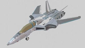 3D SciFi Jet - Rigged Blender