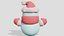 Cute snowman in a scarf and gloves