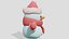 Cute snowman in a scarf and gloves