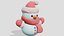 Cute snowman in a scarf and gloves
