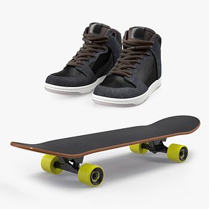 3D model skateboard shoes skate boarding