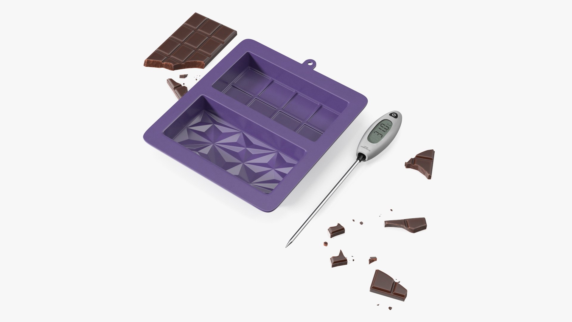 Chocolate Making Kit with Food Thermometer 3D model preview