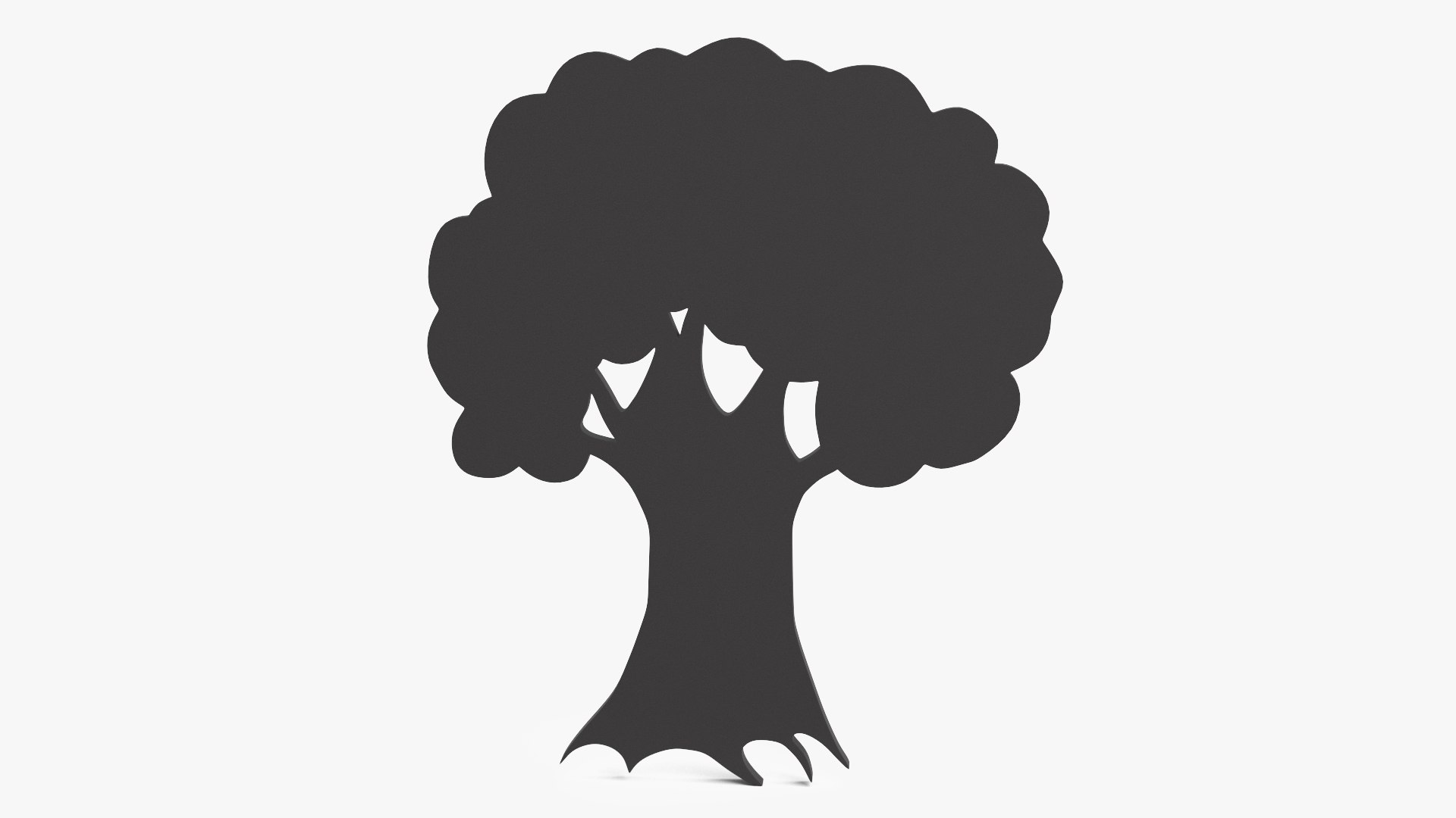 Oak Tree Silhouette 3D model preview