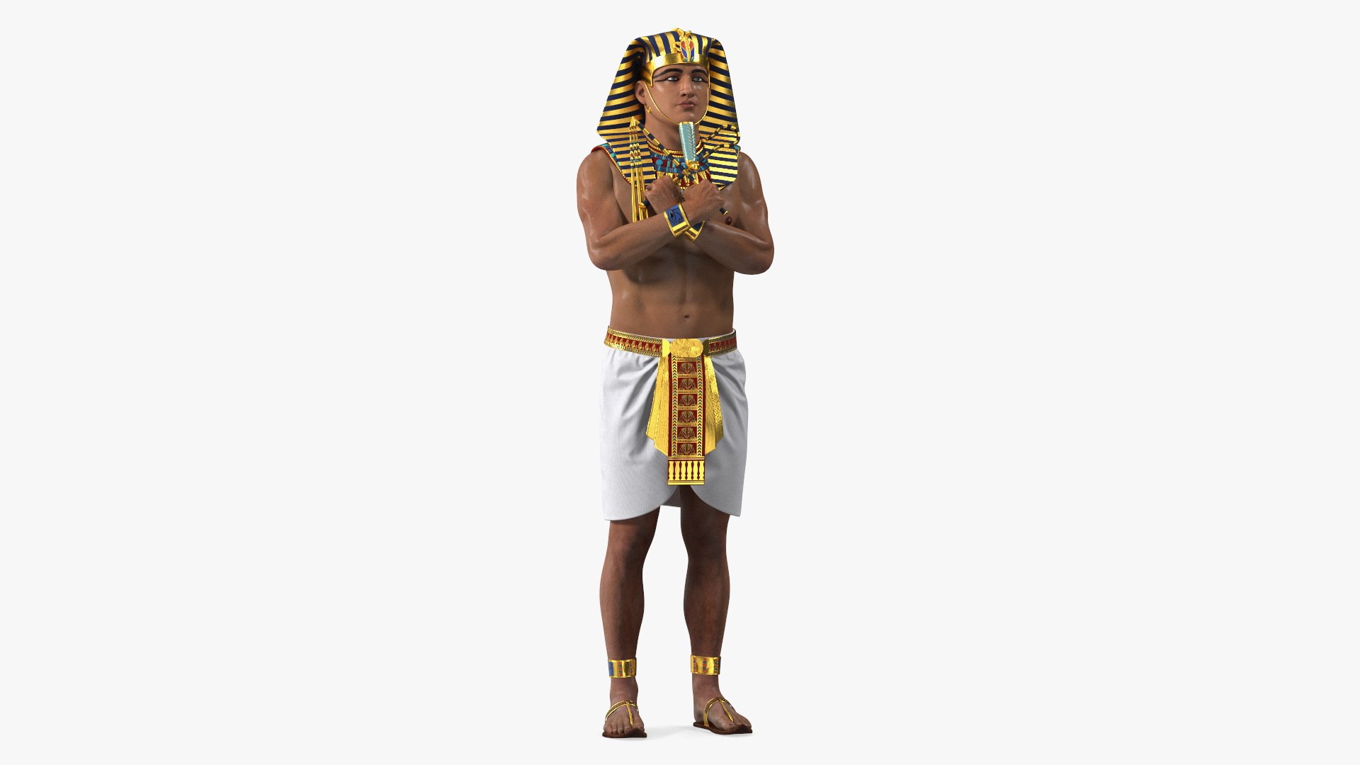Egypt Pharaoh with Crook and Flail 3D model preview