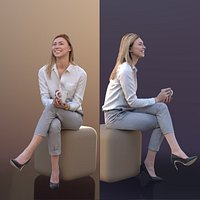 10282 Ramona - Young Smiling Business Woman Sitting With Coffee