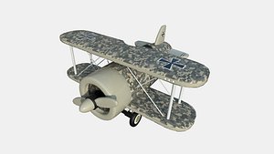 3D model Airplane Cartoon A12 Digital Camouflage - Classic Aircraft