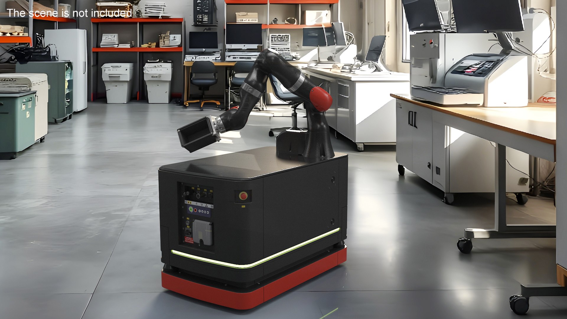Mobile Robot Hand with Special Box Rigged for Maya 3D model preview