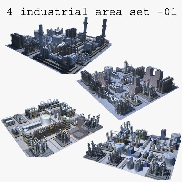 3D 4-Industrial area set -01 model