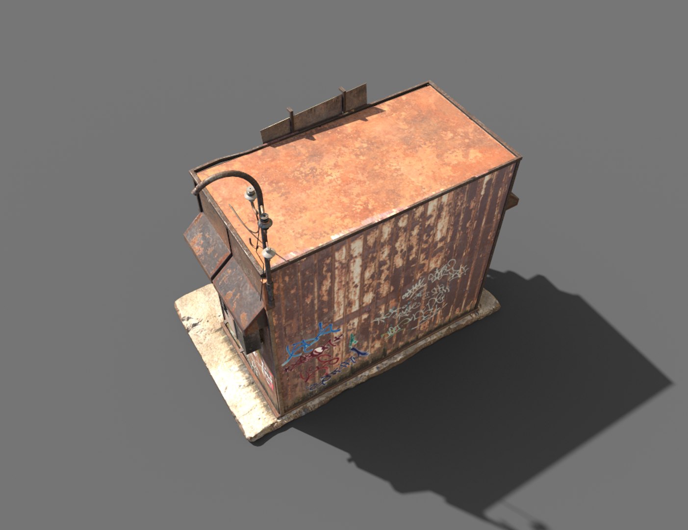 Rusty Metal Booth 3D Model - TurboSquid 1754025