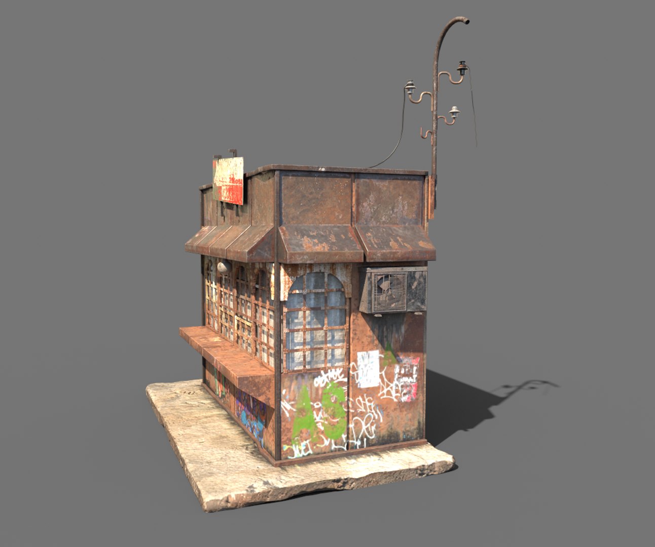 Rusty Metal Booth 3D Model - TurboSquid 1754025