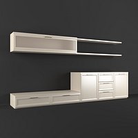 Modern Modular TV Wall Unit with Storage Cabinet and Shelves
