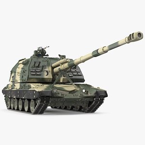 2S19 Msta Green Camouflage Dirt