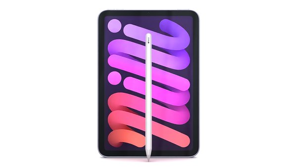 Apple iPad mini 2021 6ª geração roxo com lápis Modelo 3D