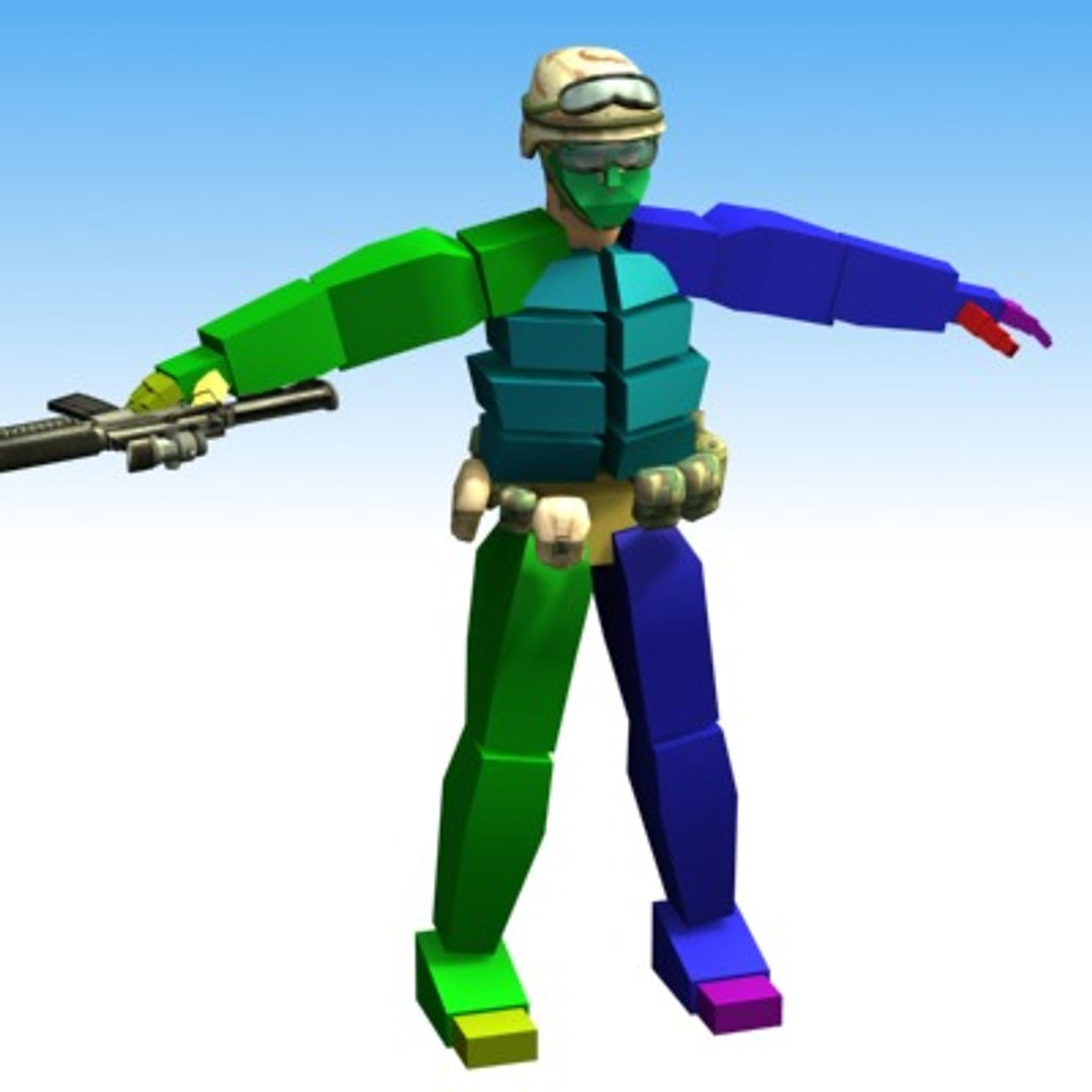 3ds Infantry Rigged Character
