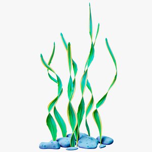 Cartoon Seaweed Long Grass PBR model