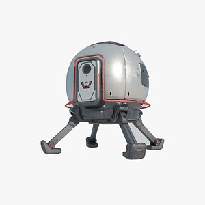 Future Sci-Fi Space Landing Capsule model