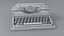 3d model of retro typewriter