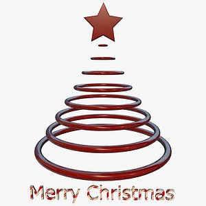 tree merry christmas 3d model