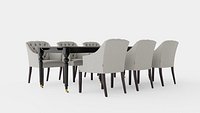 Modus black with Delano chair sand Dining Set