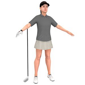 female golf woman 3D