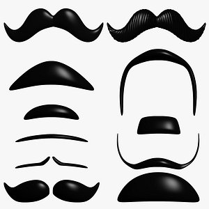 3d model mustache hipster