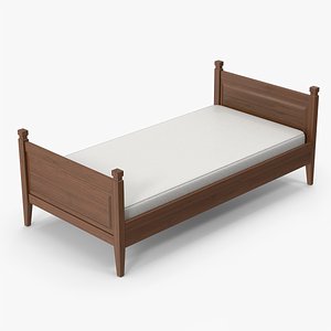 Bed Dark Wood 3D model