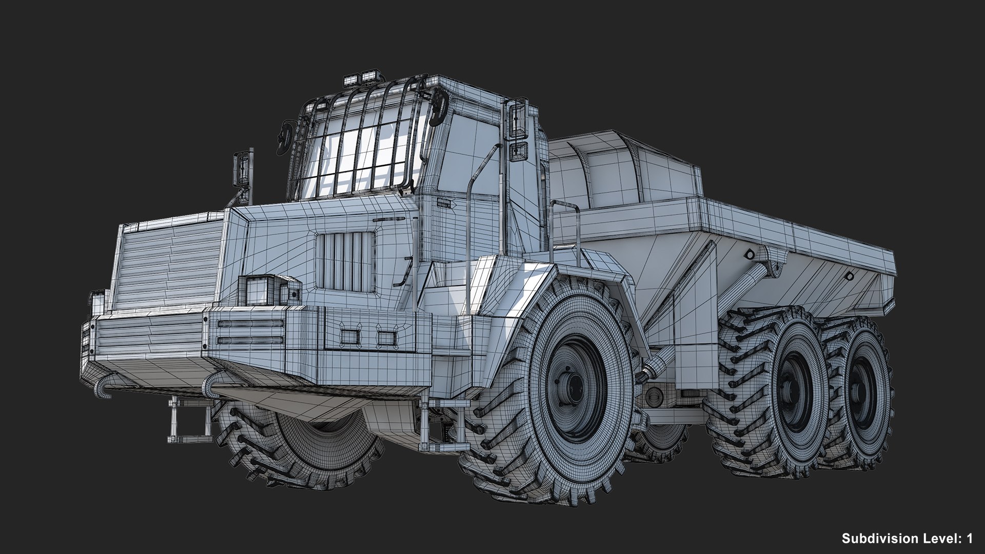 3D Generic Articulated Dump Truck https://p.turbosquid.com/ts-thumb/ZA/kOjiLu/GT/wire1s1adt/jpg/1743505771/1920x1080/fit_q87/32397dcd58d47894d6c442878f2e80839848b88e/wire1s1adt.jpg