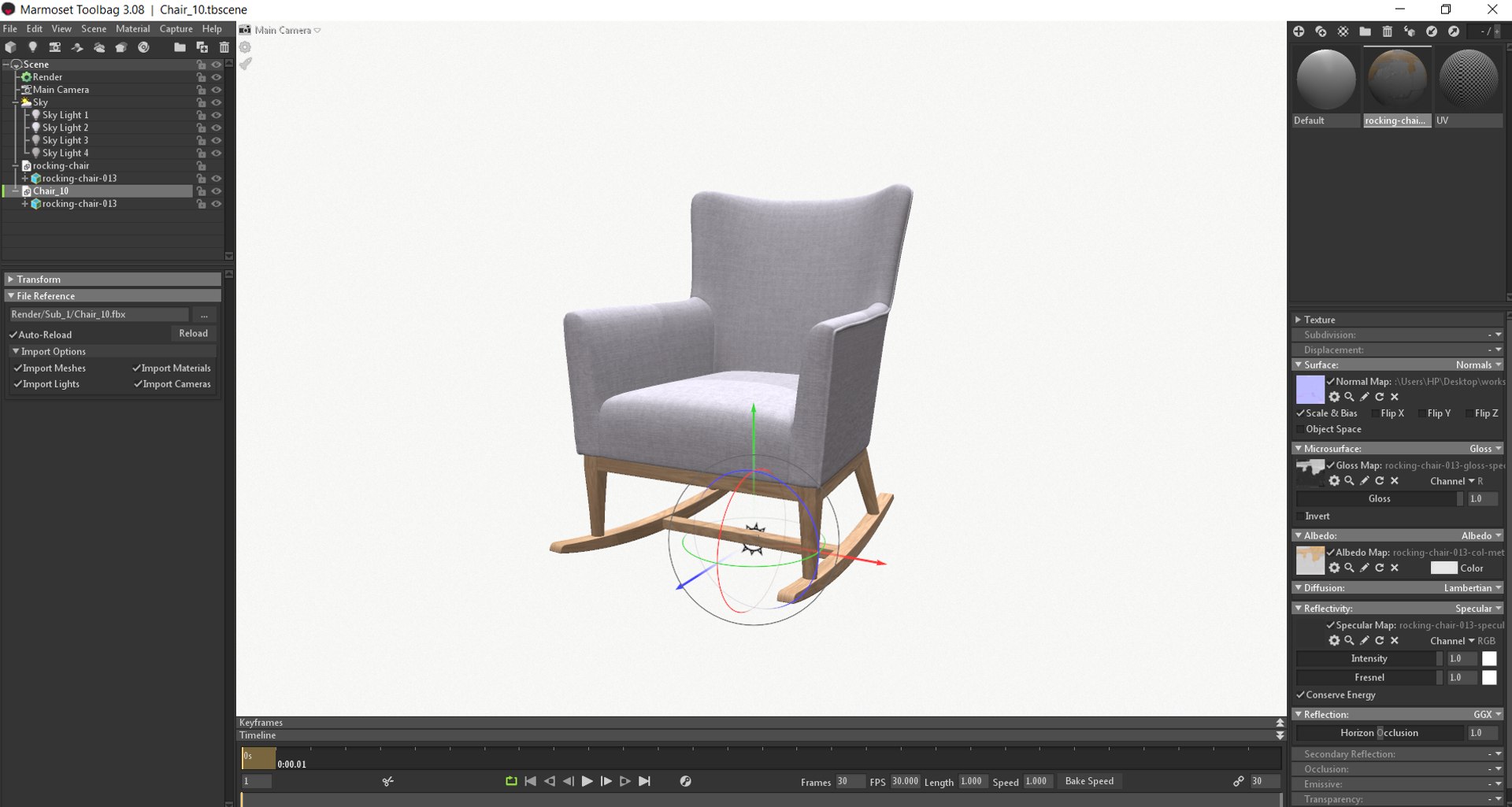 3D Rocking Chair 10 - TurboSquid 2110723