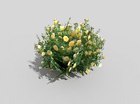 low poly tropical shrub
