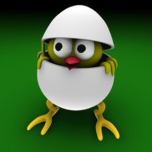 egg easter bird 3d c4d