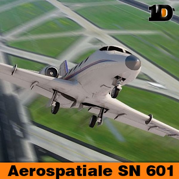aircraft aerospatiale sn 601 3d model