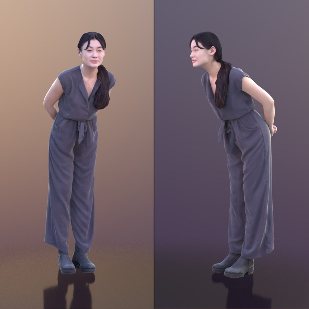 3D model woman young leaning - TurboSquid 1709947