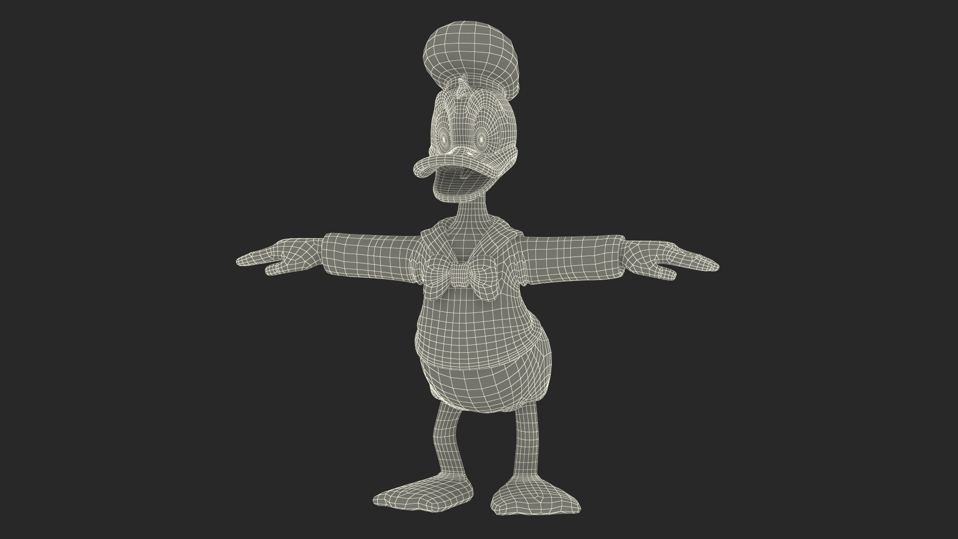 3D Donald Duck Character T-Pose model