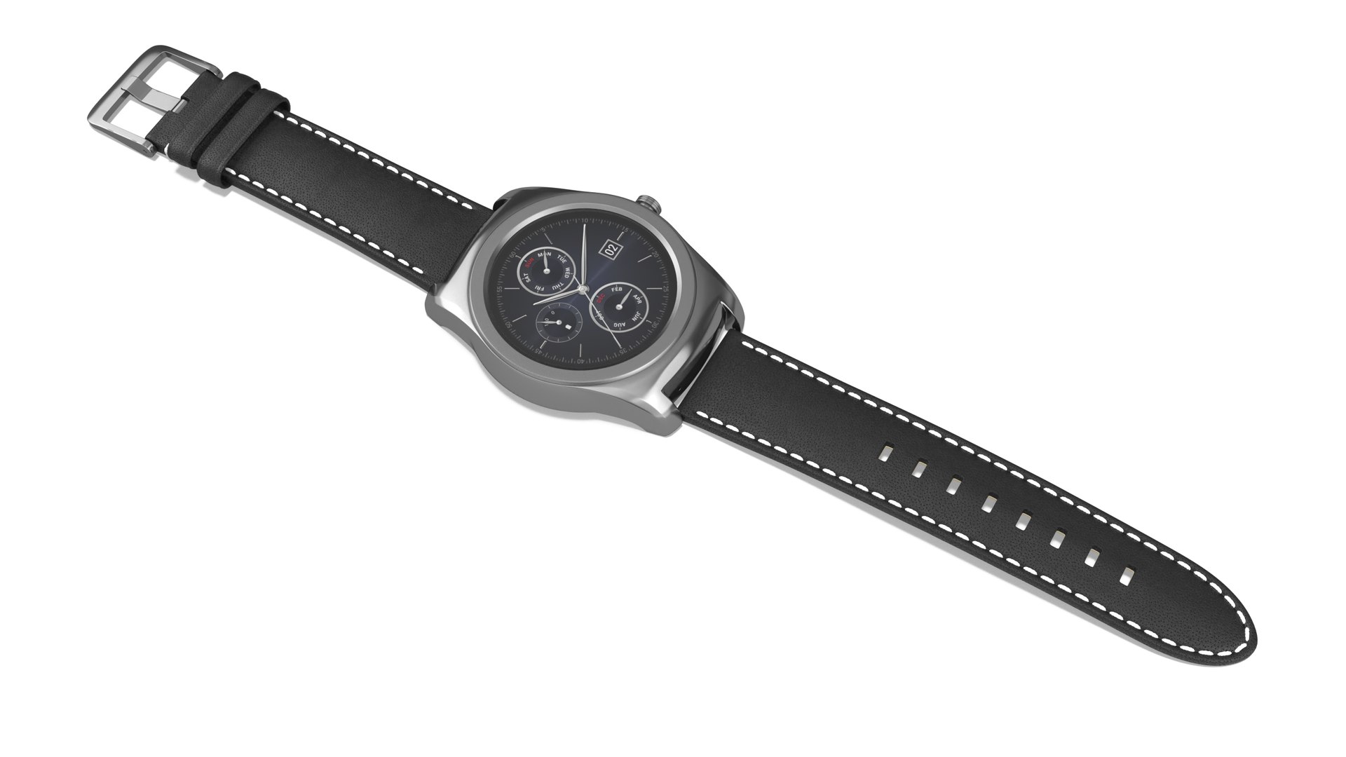 Classic Leather Strap Wristwatch LG 3D model preview