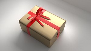 gold gift box 6 3D model