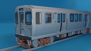 3D chicago l subway train