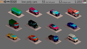 3D model lowpoly car